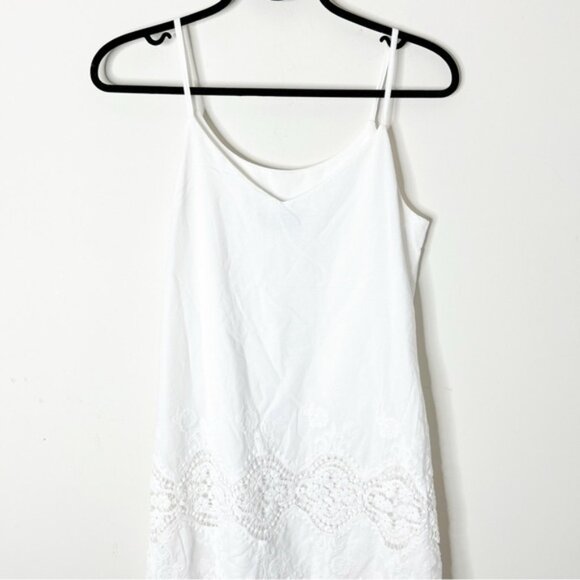 DRY LAKE Women’s Mini Dress White Sleeveless lace detail Cotton V-neck Small - Picture 5 of 10